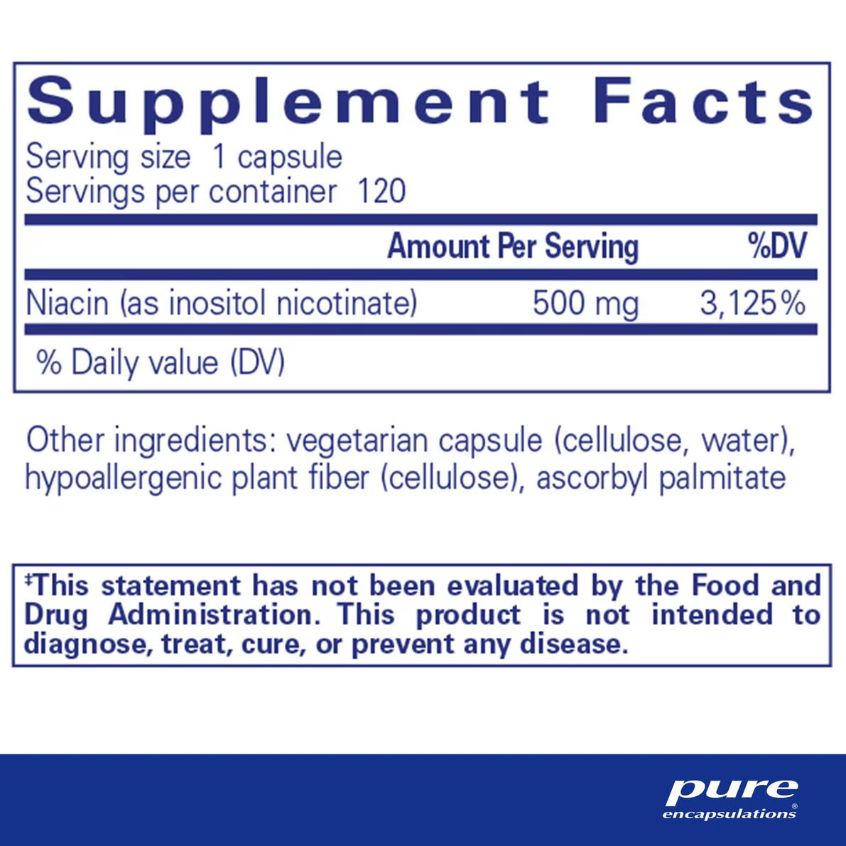 Niacitol® (no-flush niacin) 500 mg 120's