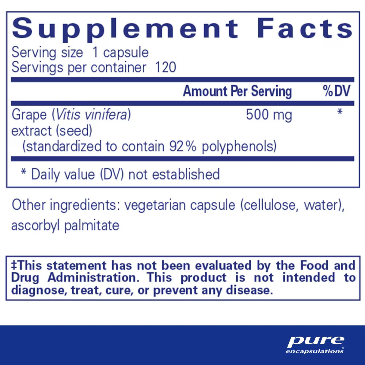 Grape Pip 500 Mg. 120's