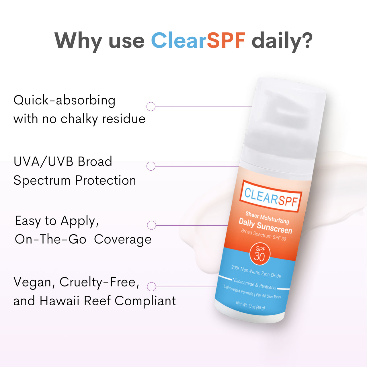 ClearSPF Sheer Moisturizing Daily Sunscreen, SPF 30