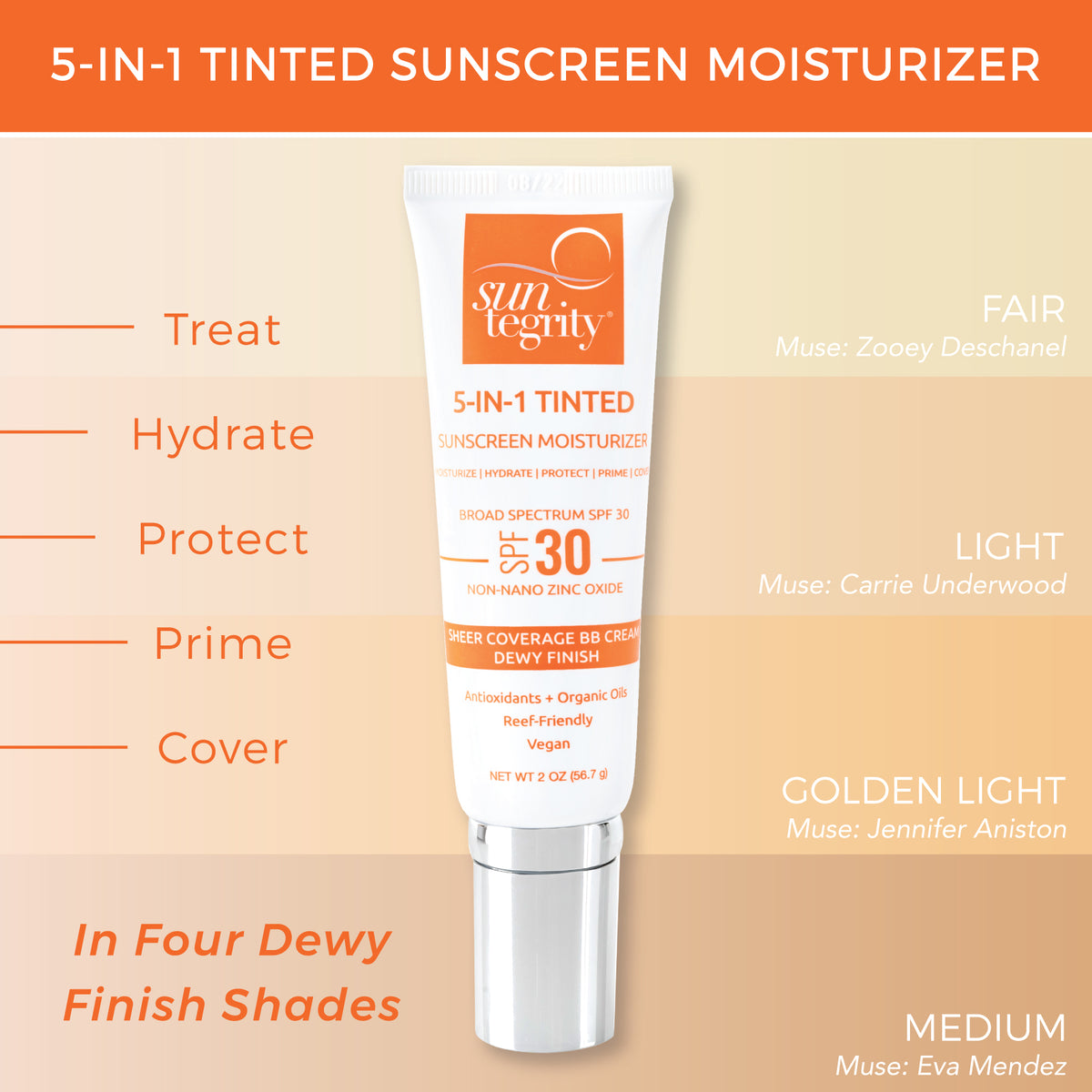 5 in 1 Tinted Sunscreen Moisturizer, SPF 30 – Suntegrity