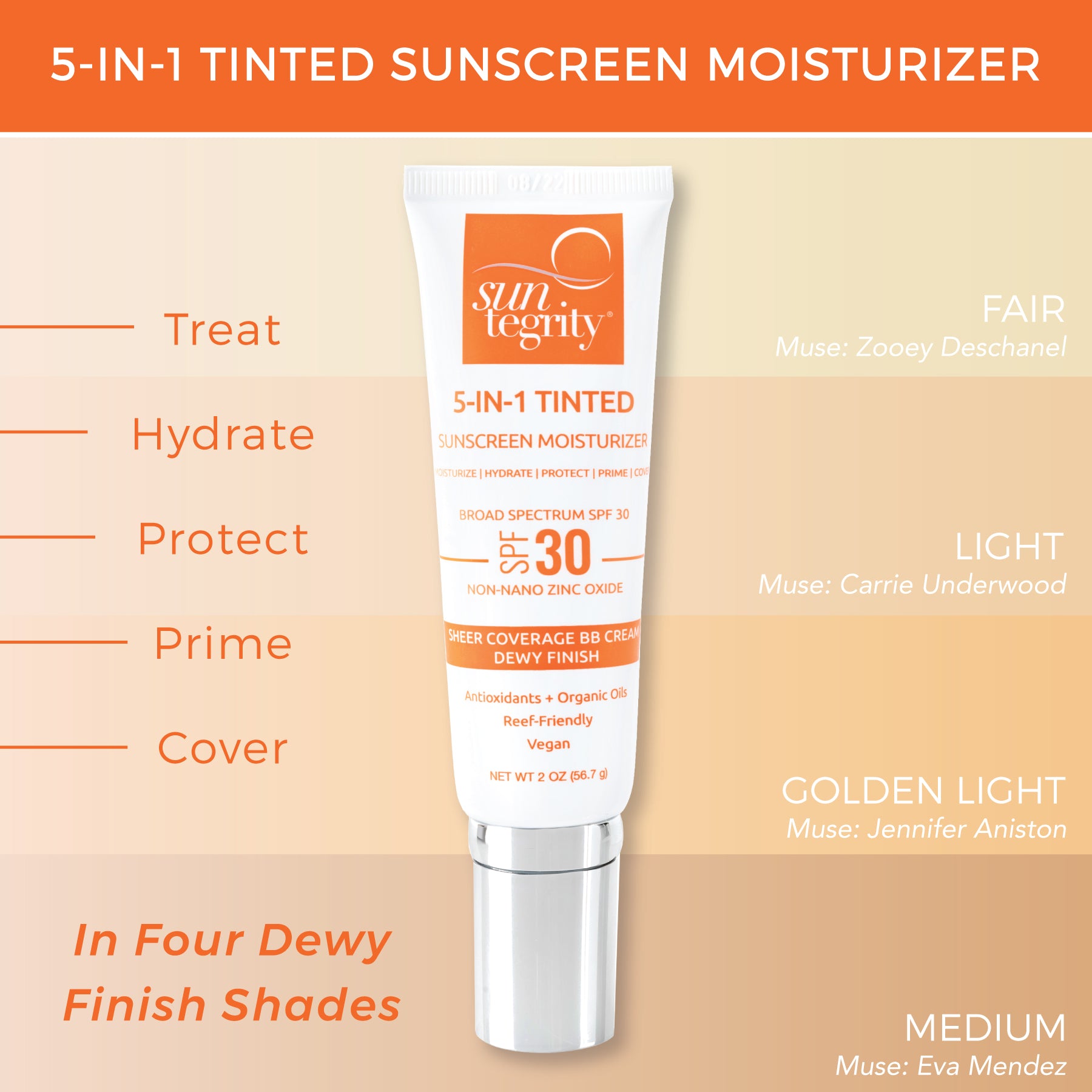 5 in 1 Tinted Sunscreen Moisturizer, SPF 30 – Suntegrity