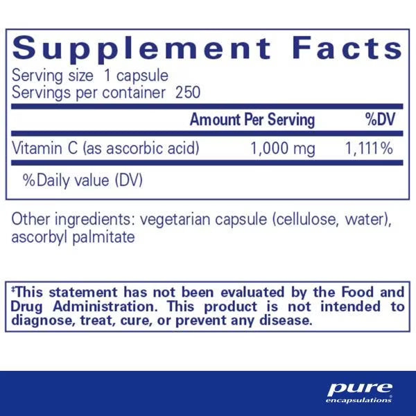 Ascorbic Acid Capsules – Pure Encapsulations