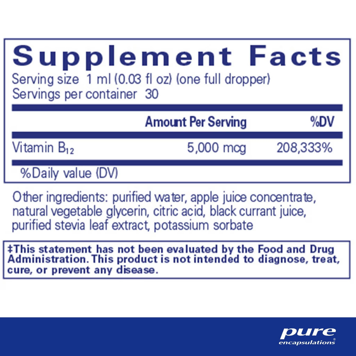 B12 5,000 liquid – Pure Encapsulations