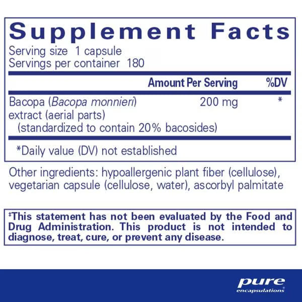 Bacopa monnieri 180's – Pure Encapsulations