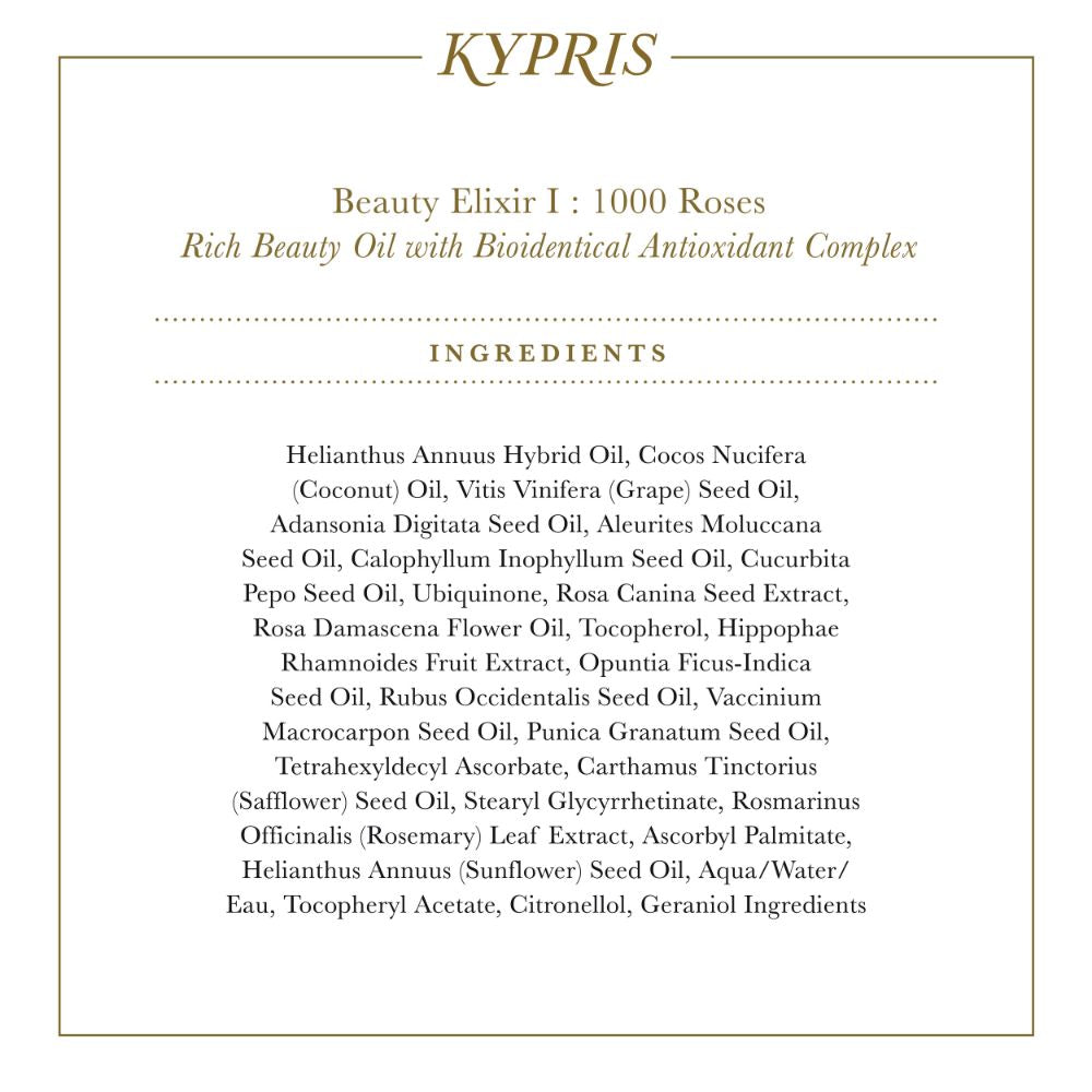 Beauty Elixir I: 1,000 Roses - Rich Moisturizing Face Oil – KYPRIS