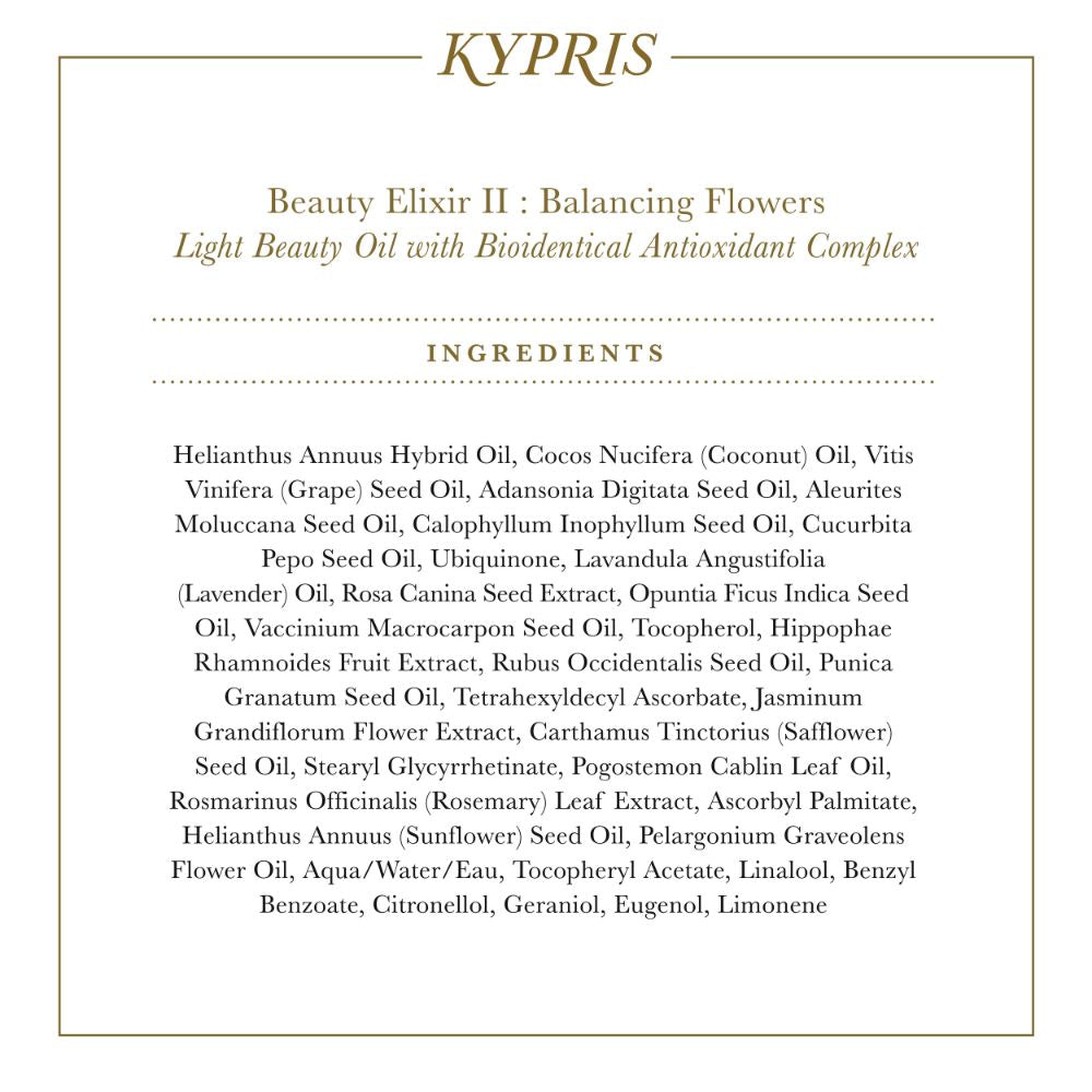 Beauty Elixir II: Balancing Flowers - Balancing Moisturizing Face Oil – KYPRIS