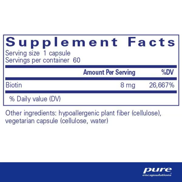 Biotin 8 mg. – Pure Encapsulations