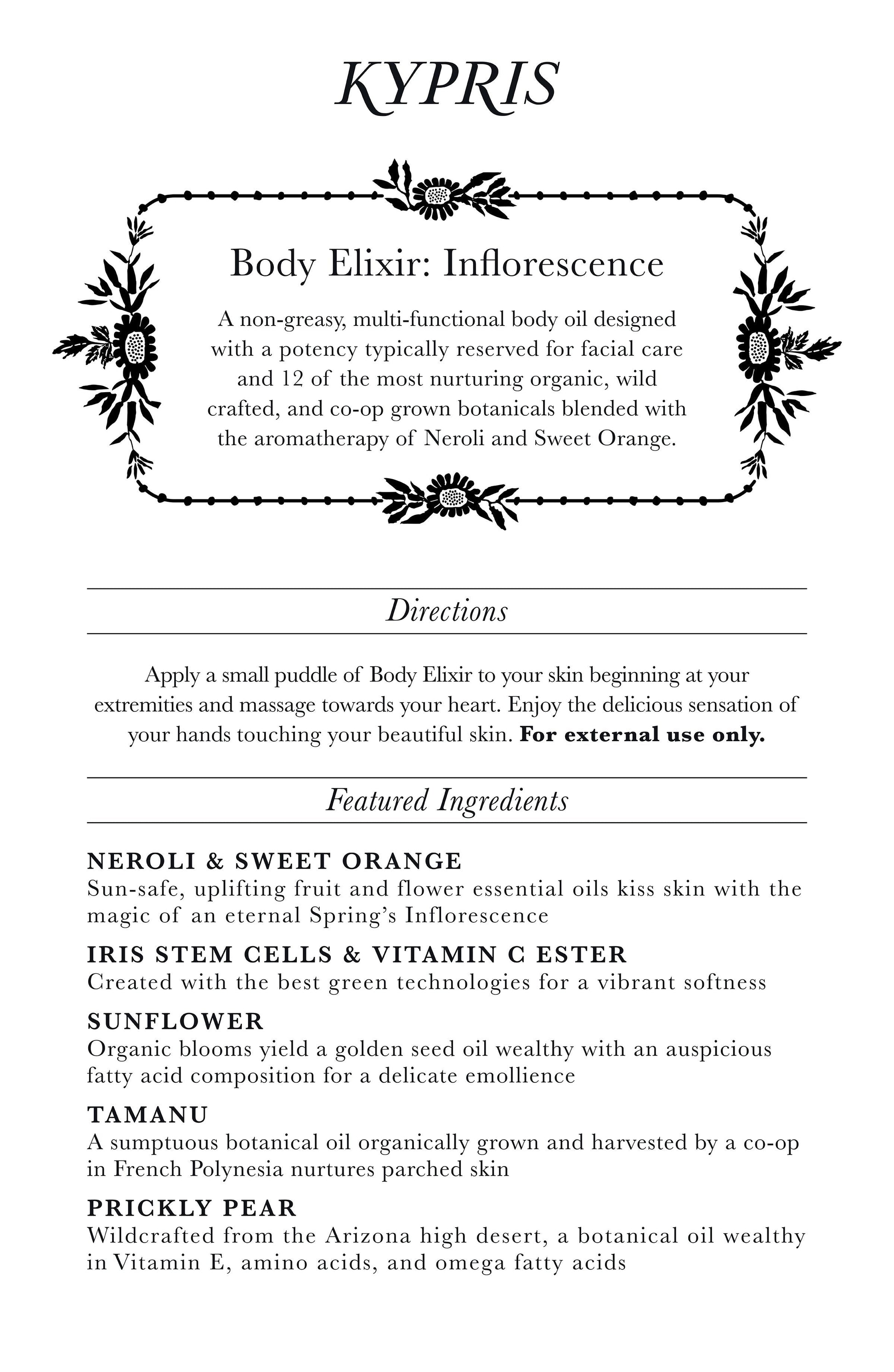 Body Elixir: Inflorescence - Potent Nurturing Body Oil – KYPRIS