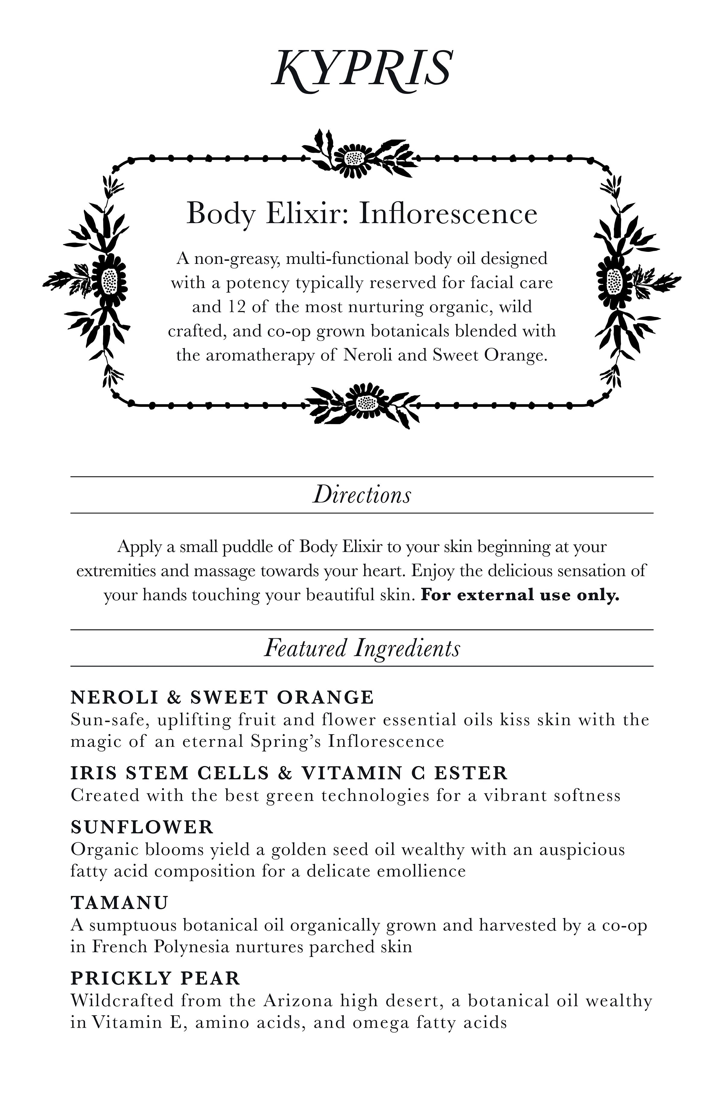 Body Elixir: Inflorescence - Potent Nurturing Body Oil – KYPRIS