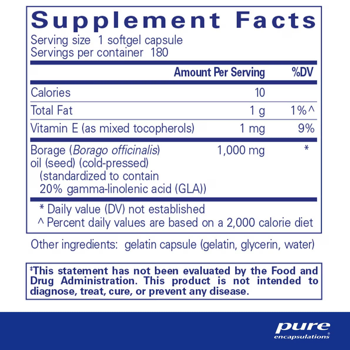 Borage Oil – Pure Encapsulations