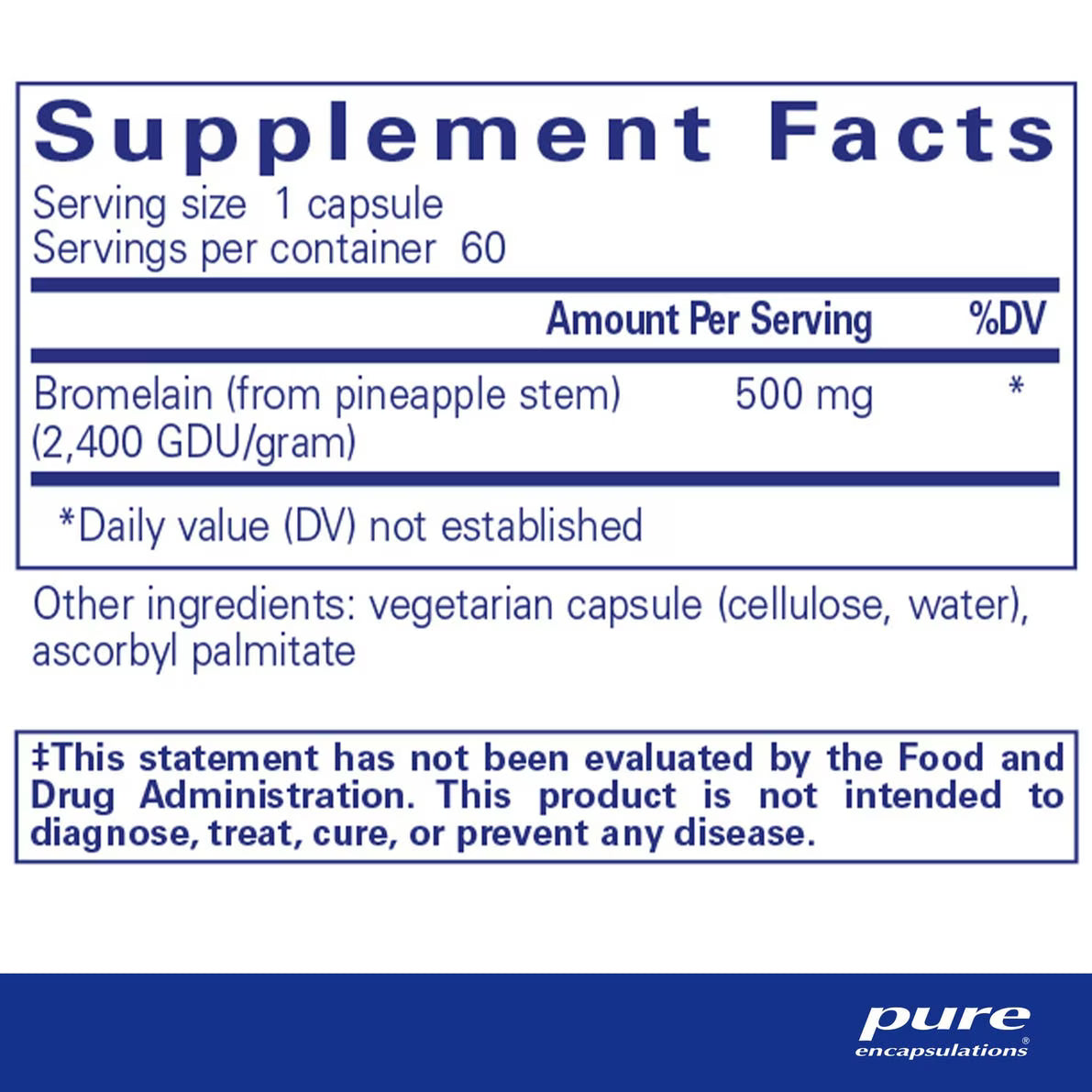 Bromelain 2400 500 mg – Pure Encapsulations