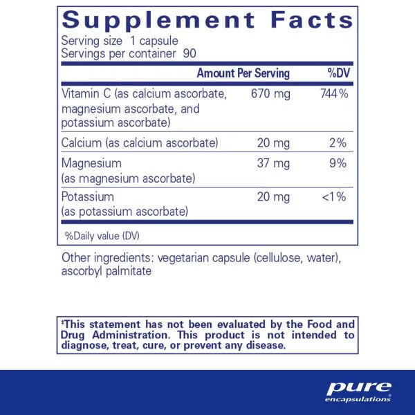 Buffered Ascorbic Acid Capsules – Pure Encapsulations