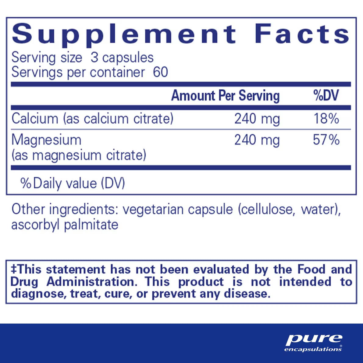 Calcium Magnesium (citrate) – Pure Encapsulations
