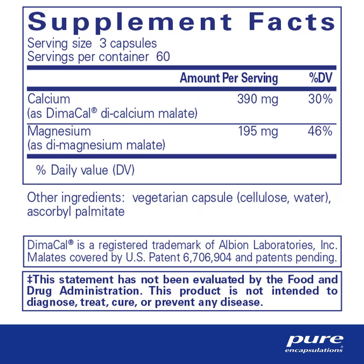 Calcium Magnesium (malate) 2:1 – Pure Encapsulations