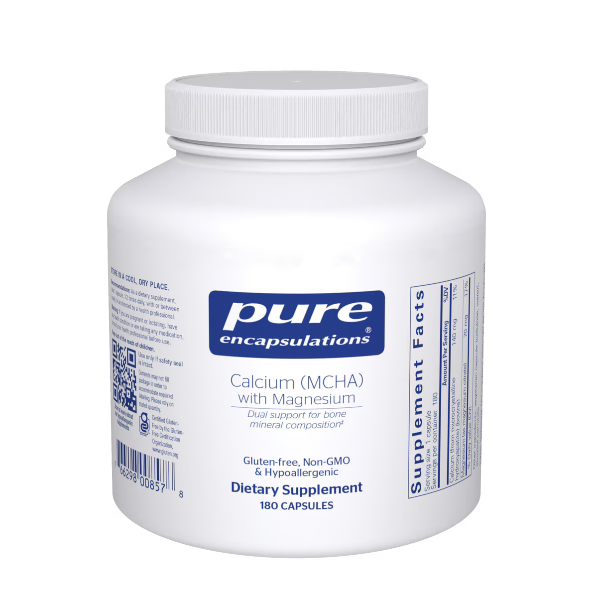 Calcium (MCHA) with Magnesium 180's – Pure Encapsulations