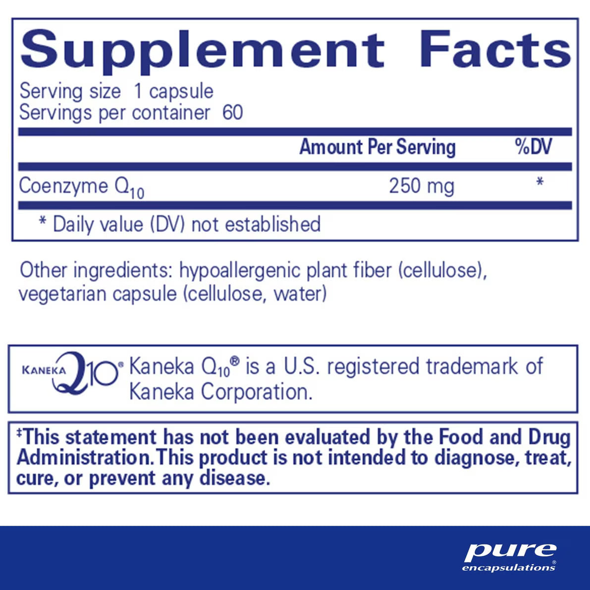CoQ10 - 250 Mg. 60's – Pure Encapsulations