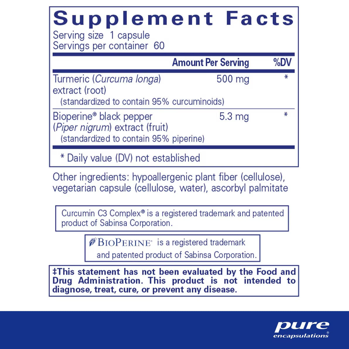 Curcumin 500 with Bioperine® – Pure Encapsulations