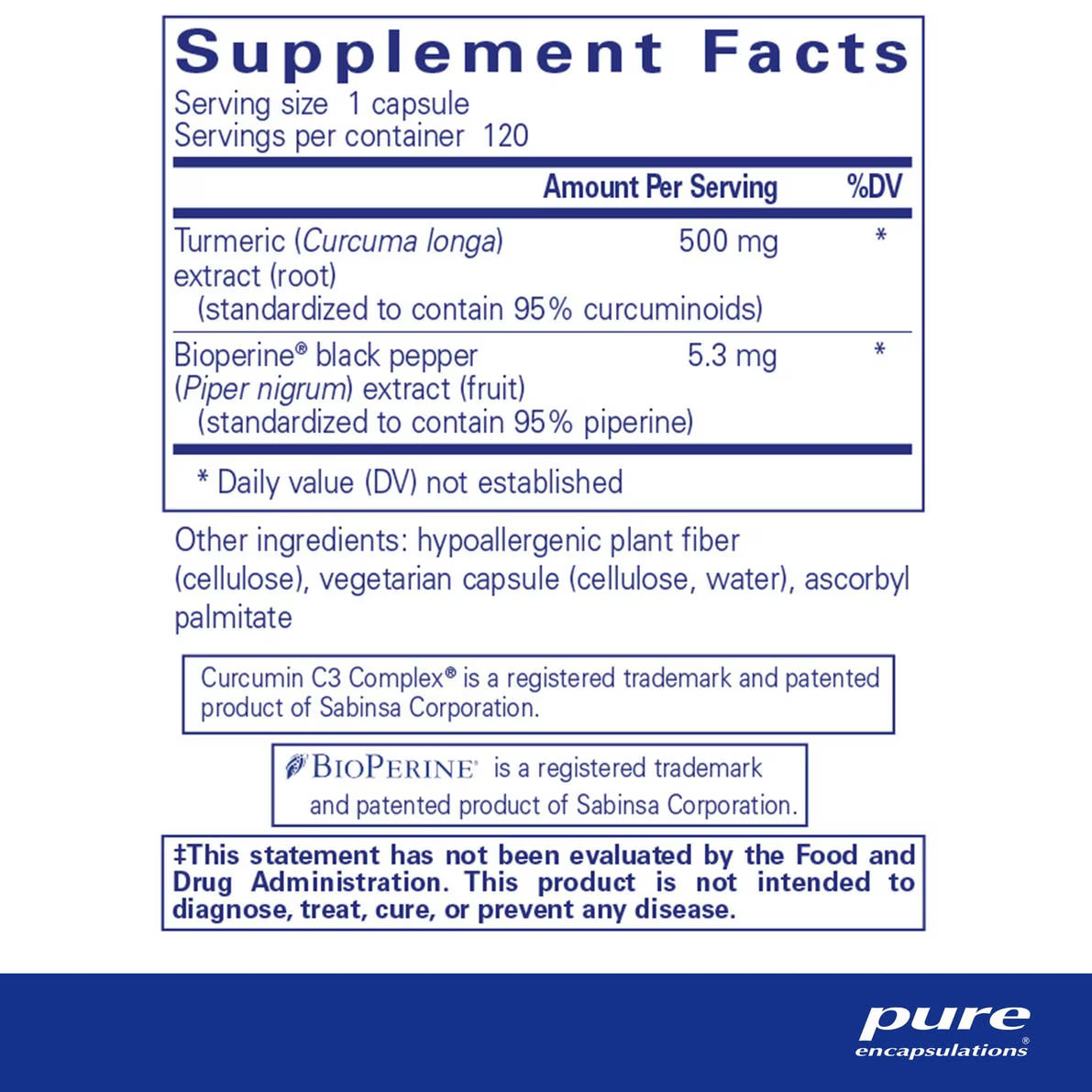 Curcumin 500 with Bioperine® – Pure Encapsulations
