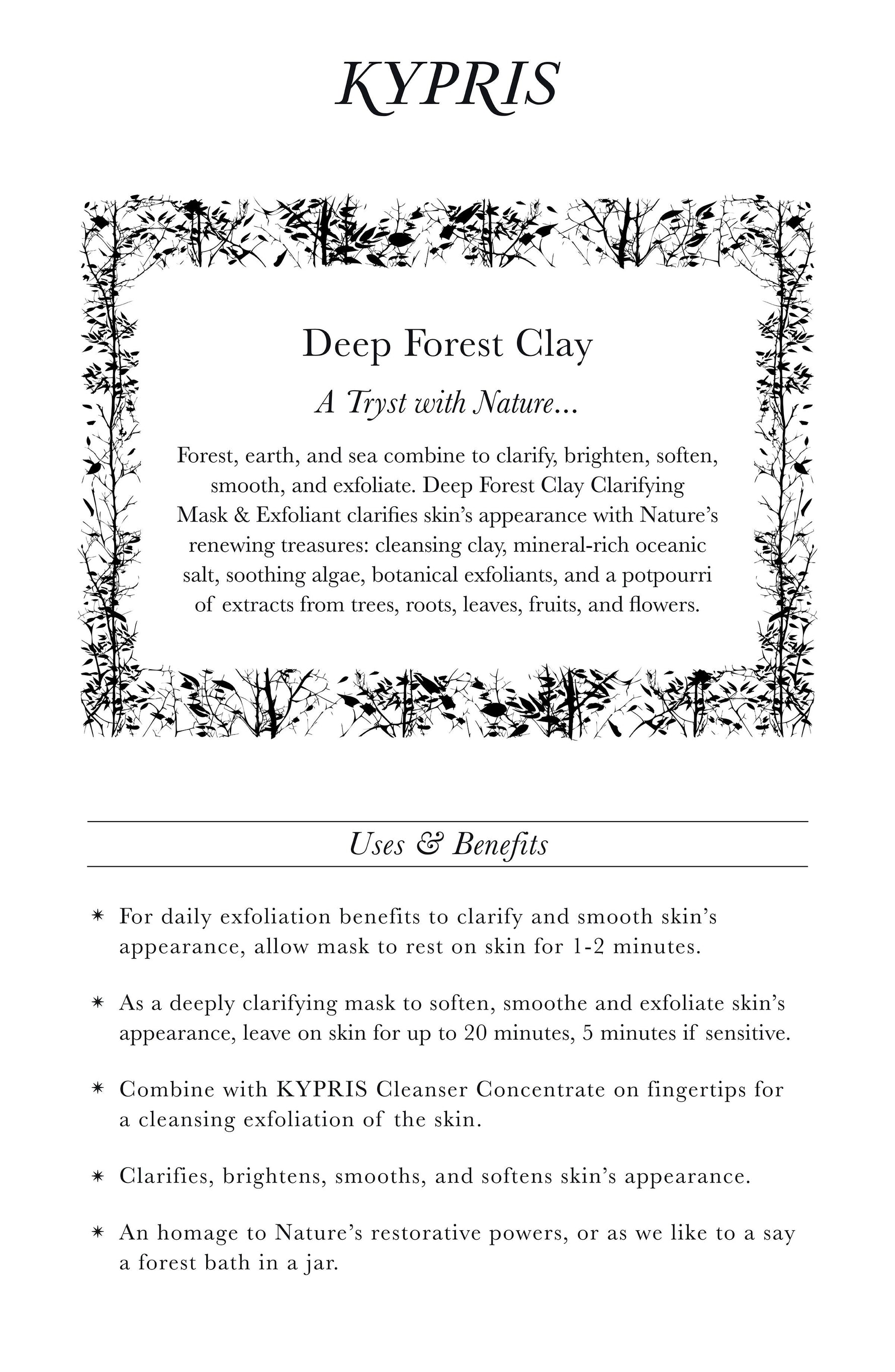 Deep Forest Clay - Clarifying Exfoliation Mask – KYPRIS