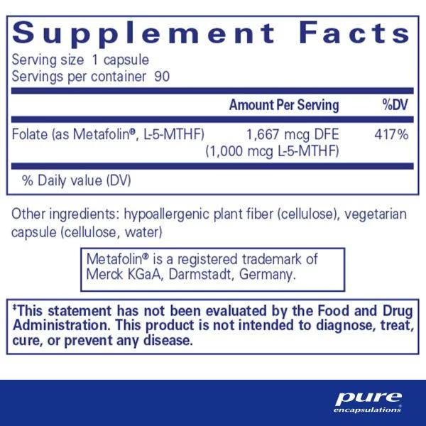 Folate 1000 90's – Pure Encapsulations