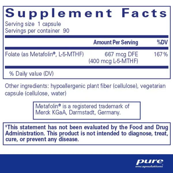 Folate 400 90's – Pure Encapsulations