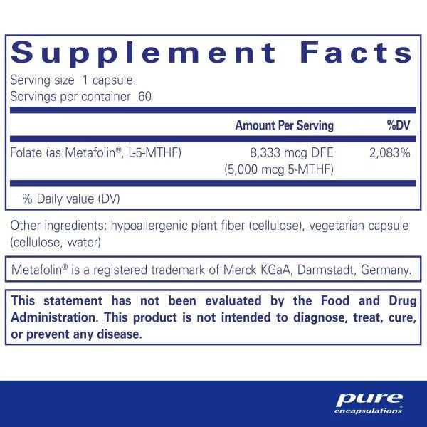 Folate 5,000 60's – Pure Encapsulations