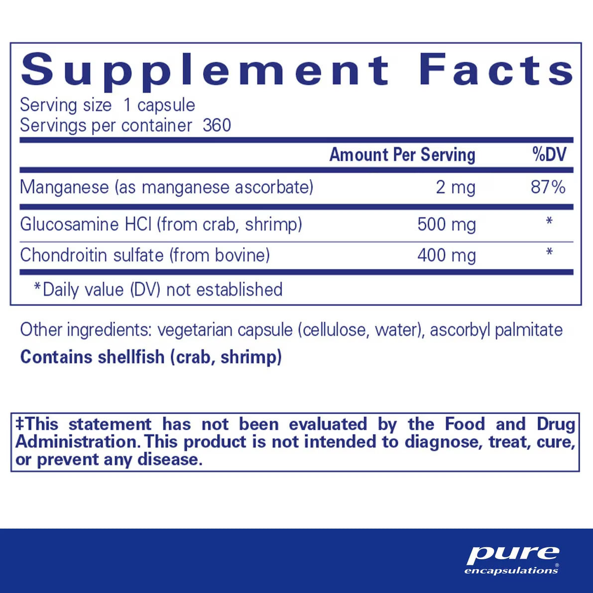Glucosamine Chondroitin with Manganese – Pure Encapsulations