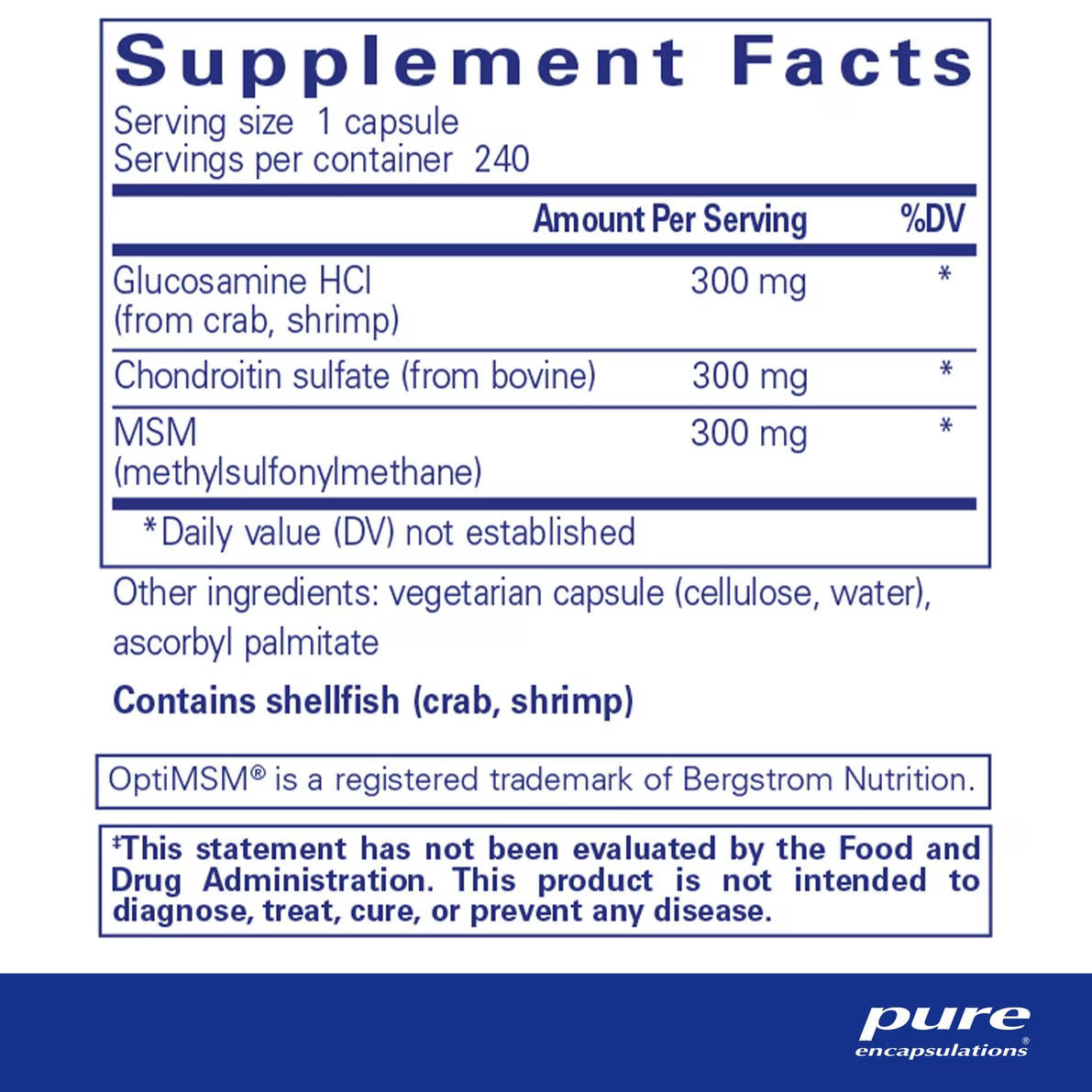Glucosamine Chondroitin with MSM – Pure Encapsulations