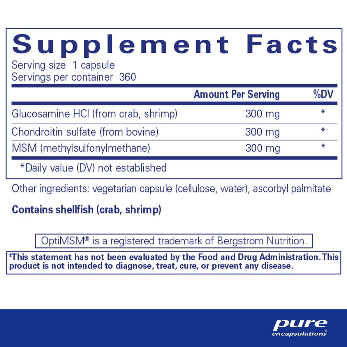 Glucosamine Chondroitin with MSM – Pure Encapsulations