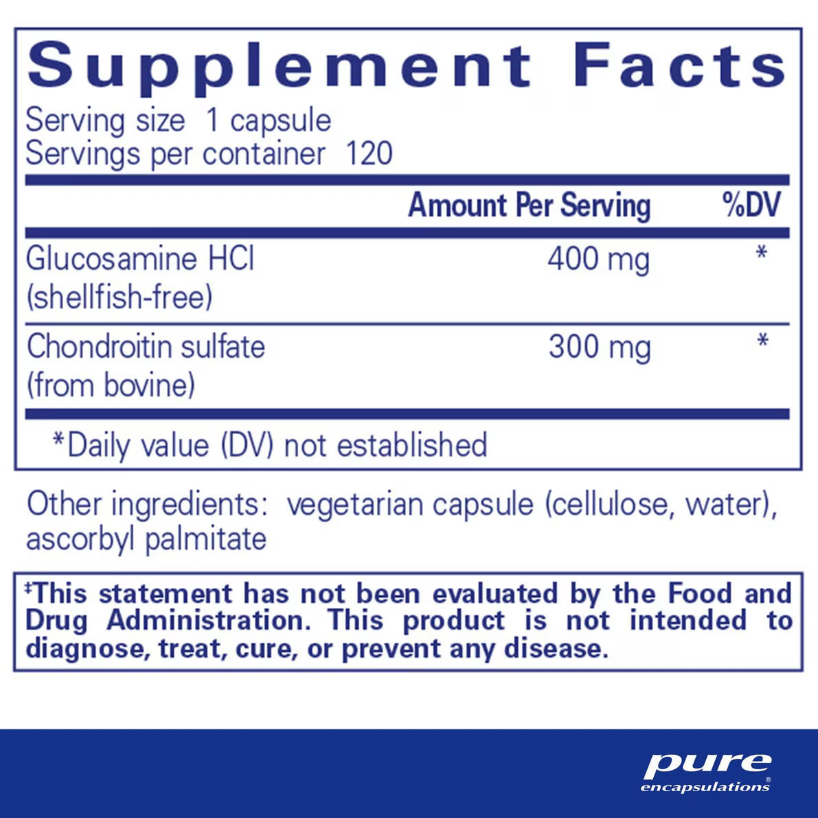 Glucosamine HCl Chondroitin 120's – Pure Encapsulations