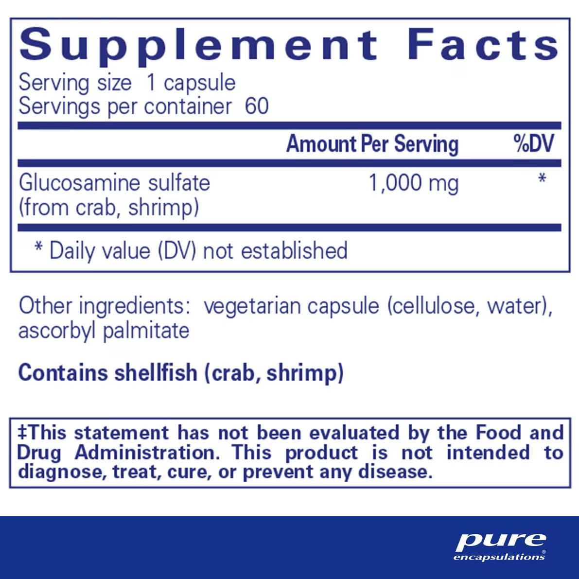 Glucosamine Sulfate 1,000 mg – Pure Encapsulations