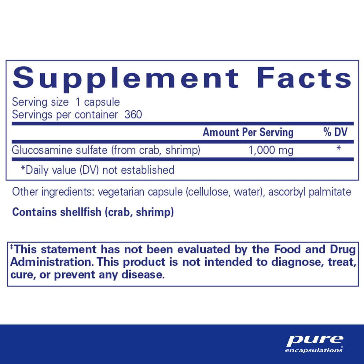 Glucosamine Sulfate 1,000 mg – Pure Encapsulations