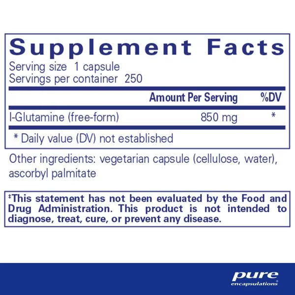 l-Glutamine 850 mg – Pure Encapsulations