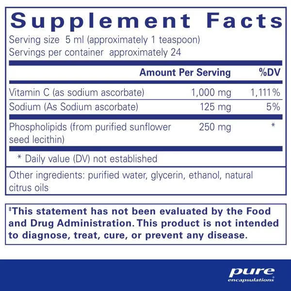 Liposomal Vitamin C liquid – Pure Encapsulations