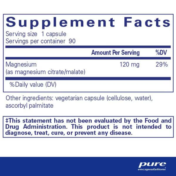 Magnesium (citrate/malate) – Pure Encapsulations