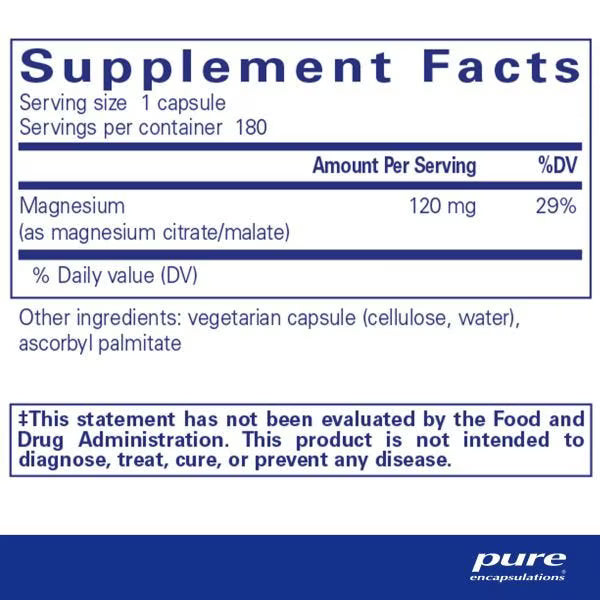 Magnesium (citrate/malate) – Pure Encapsulations