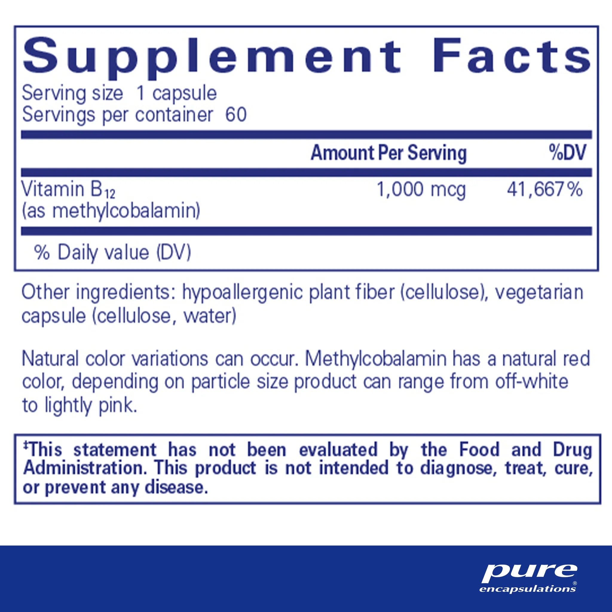 Methylcobalamin 1,000 mcg – Pure Encapsulations