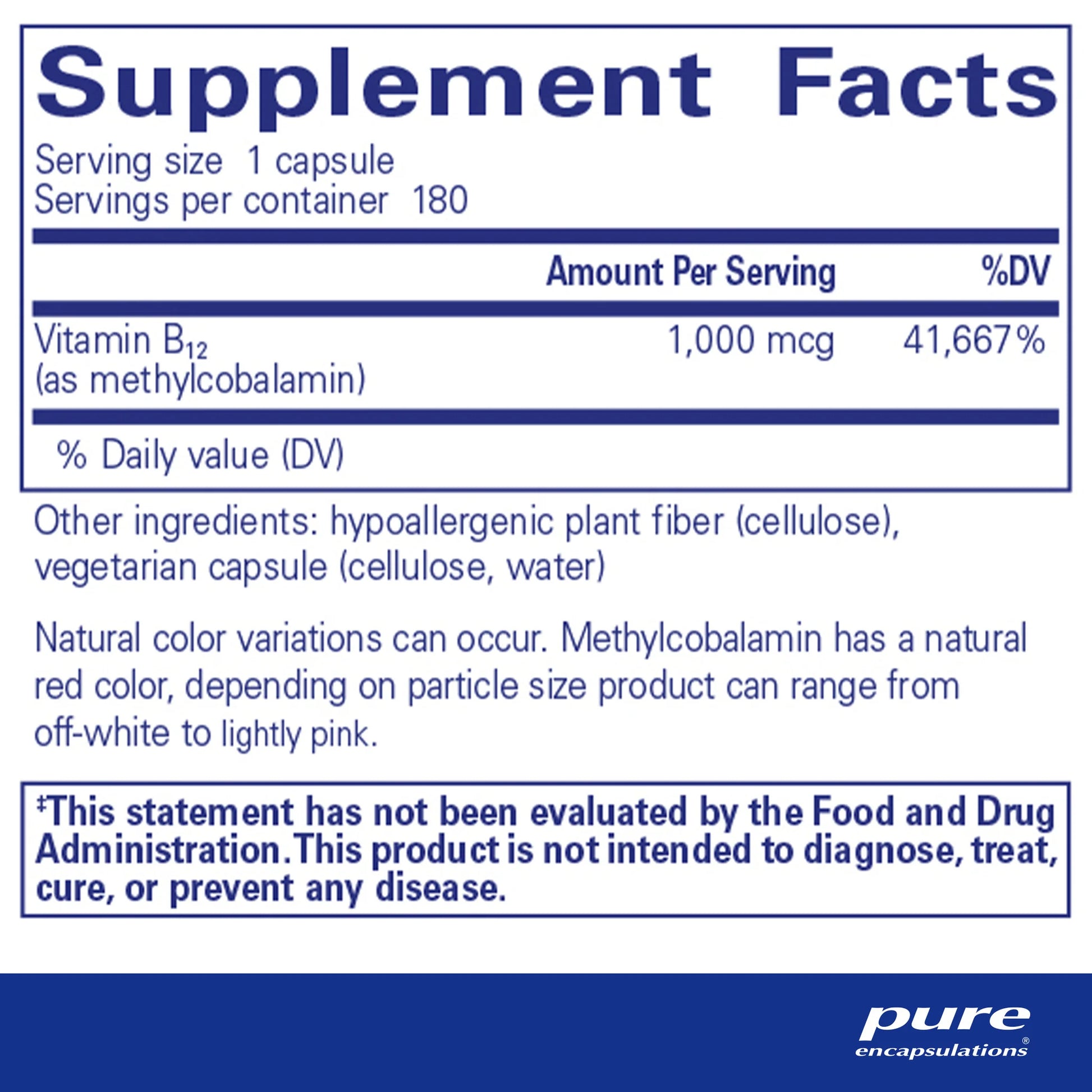 Methylcobalamin 1,000 mcg – Pure Encapsulations