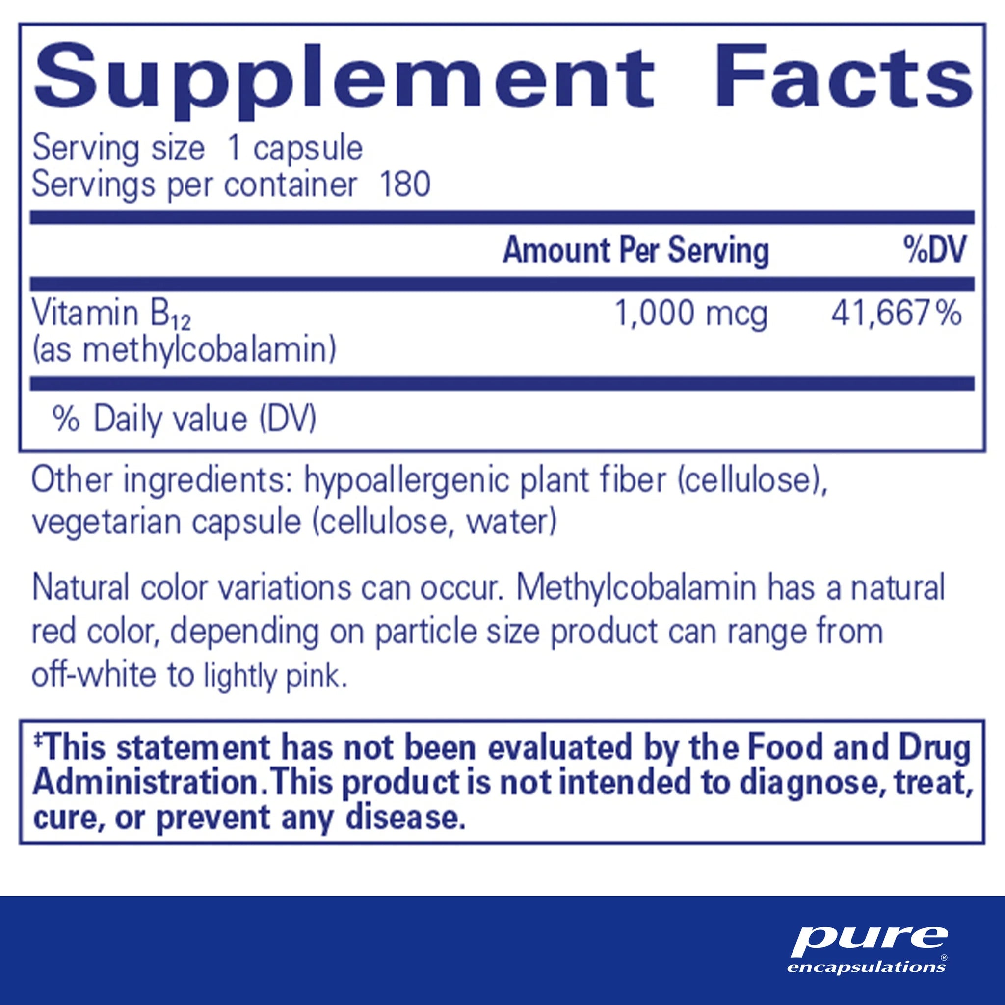Methylcobalamin 1,000 mcg – Pure Encapsulations