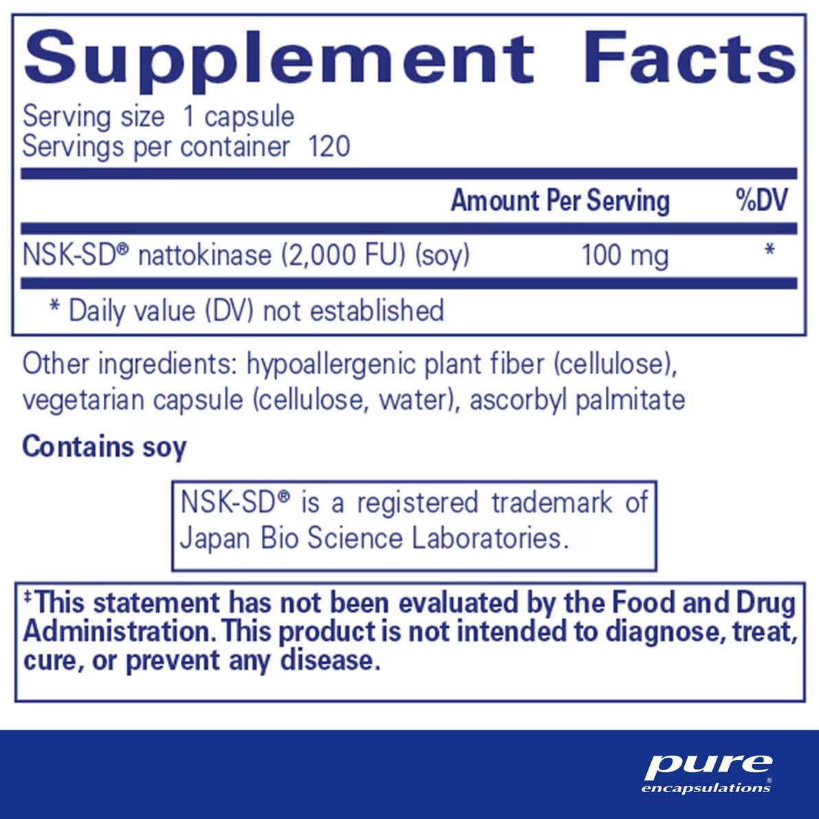 NSK-SD® (Nattokinase) 100 mg – Pure Encapsulations