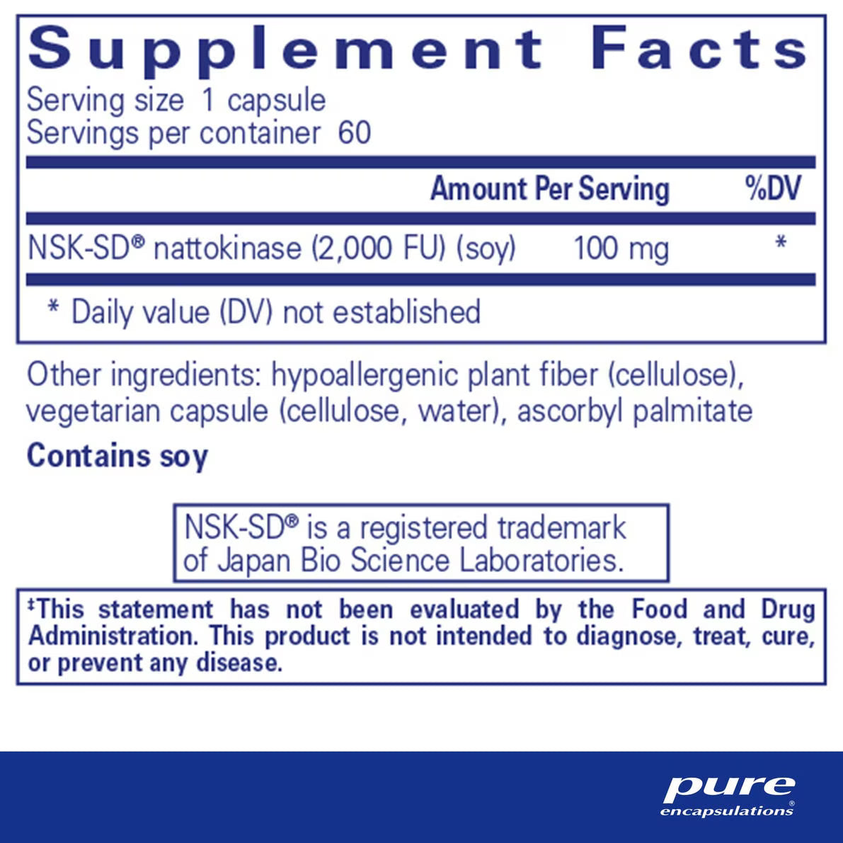 NSK-SD® (Nattokinase) 100 mg – Pure Encapsulations