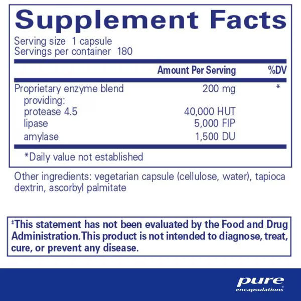 Pancreatic VegEnzymes 180's – Pure Encapsulations