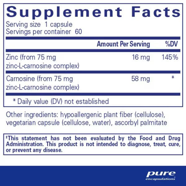 Peptic-Care‡ (Zinc-L-Carnosine) 60's