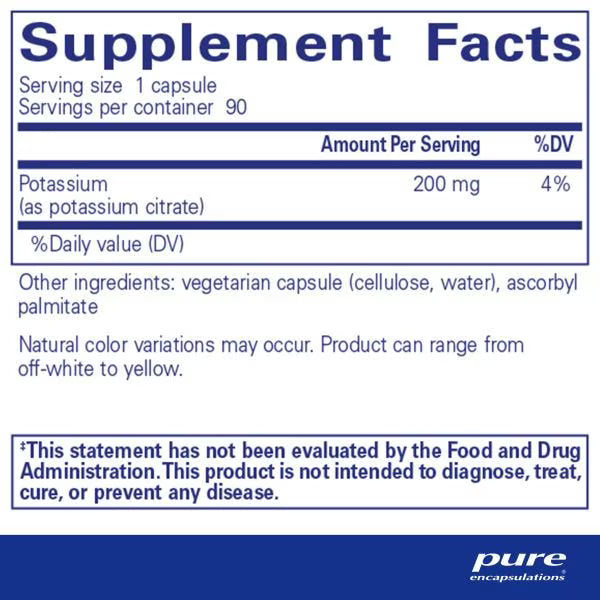 Potassium (citrate) – Pure Encapsulations