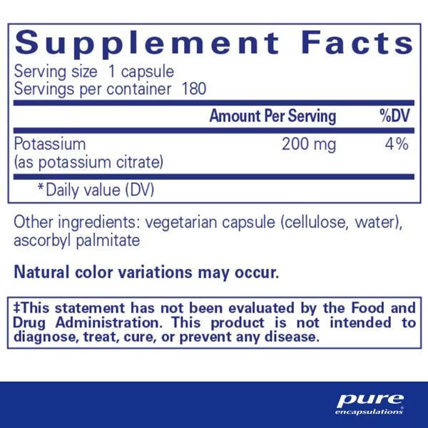 Potassium (citrate) – Pure Encapsulations