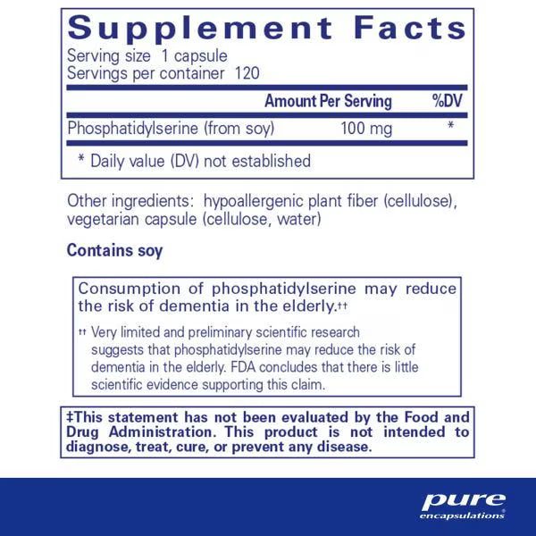 PS 100 (phosphatidylserine) – Pure Encapsulations