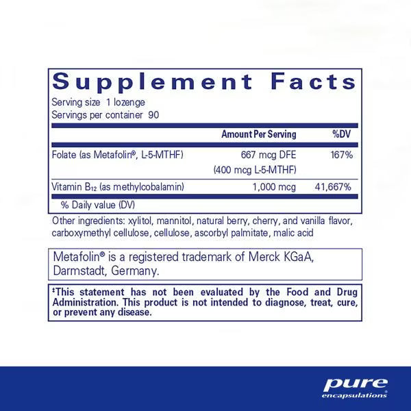 PureMelt B12 Folate 90's – Pure Encapsulations