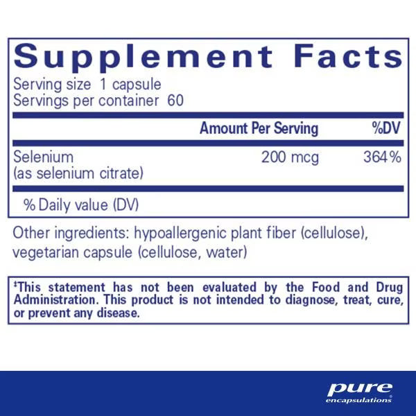 Selenium (citrate) – Pure Encapsulations