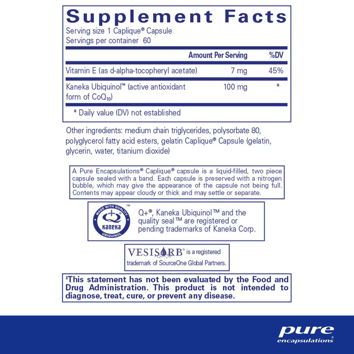 Ubiquinol VESIsorb® 60's – Pure Encapsulations