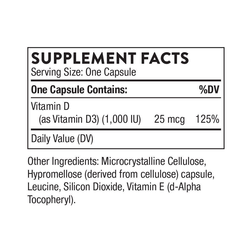 Vitamin D-1,000 - 180 Servings – Thorne